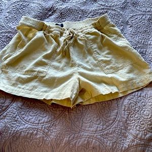 J. Crew drawstring tie shorts in pale yellow